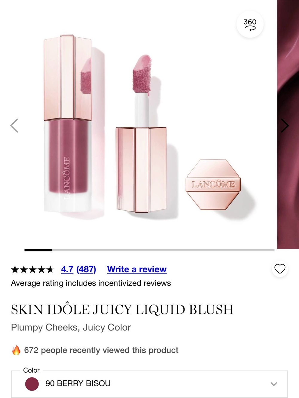 Lancôme Liquid Blush — Berry Bisou